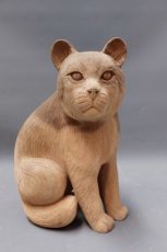 Kat in SUAR hout - "zittend" model